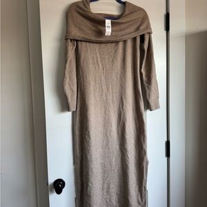 LOFT Taupe Knit Sweater Dress